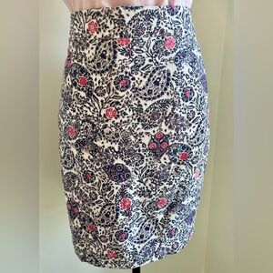 Ann Taylor Petite Printed Lined Pencil Skirt | Size 12P
